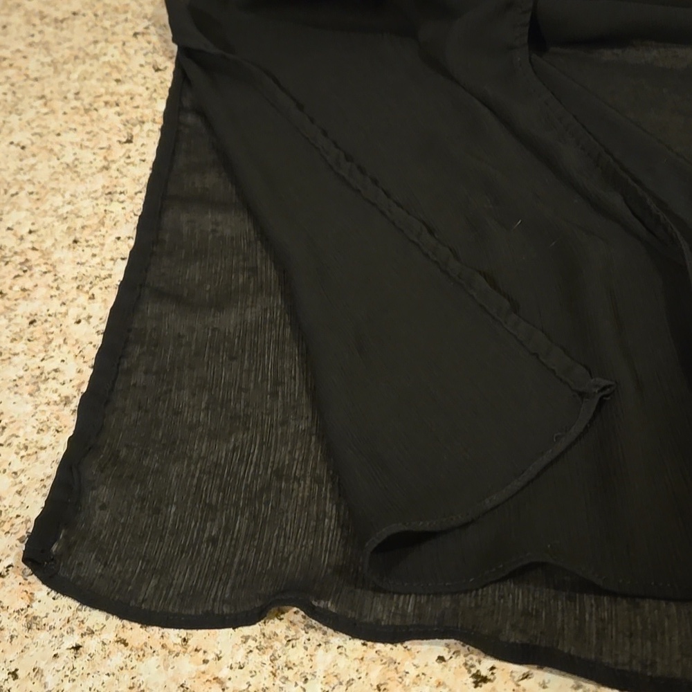 NO BOUNDARIES Black Sheer Kimono Open Front, Elbow Sleeves Size S-M - Picture 7 of 8